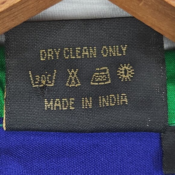 DIYA Design Studios Slip Dress Women's M Sleeveless India Blue Green To Knee - Picture 7 of 9